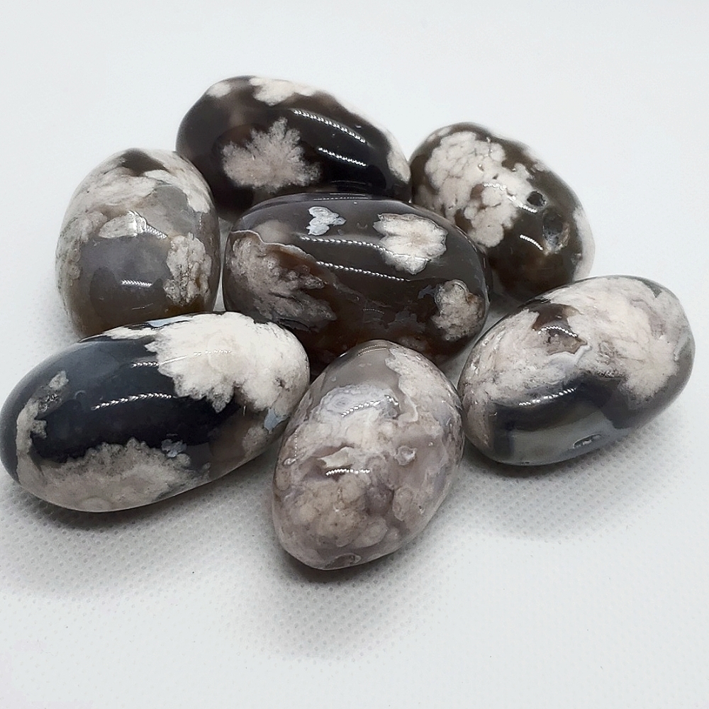 Black Flower Agate aka Sakura High Quality Tumble Stone - Picture 9 of 14